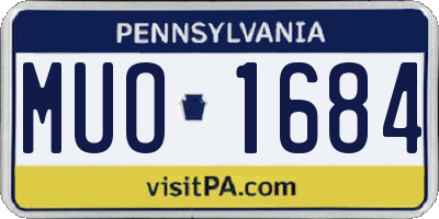 PA license plate MUO1684