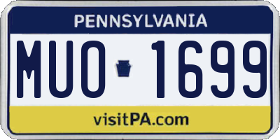 PA license plate MUO1699