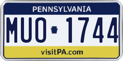 PA license plate MUO1744