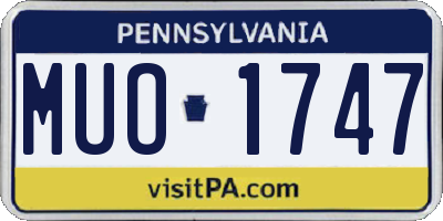 PA license plate MUO1747