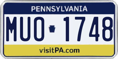 PA license plate MUO1748