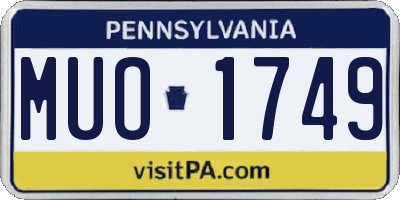 PA license plate MUO1749
