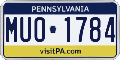 PA license plate MUO1784
