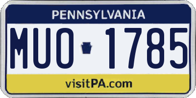 PA license plate MUO1785