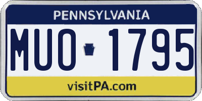 PA license plate MUO1795