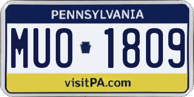 PA license plate MUO1809