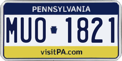 PA license plate MUO1821