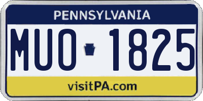 PA license plate MUO1825