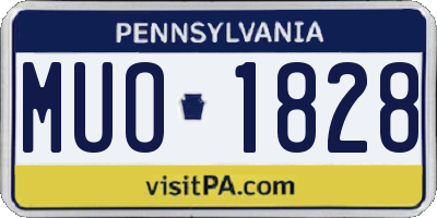 PA license plate MUO1828