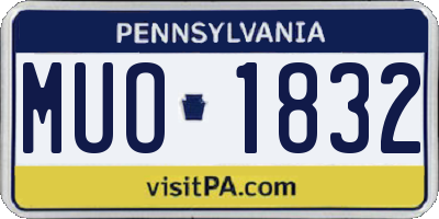 PA license plate MUO1832