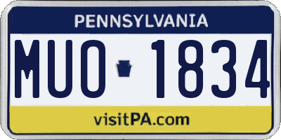 PA license plate MUO1834