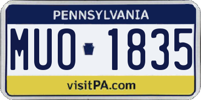 PA license plate MUO1835