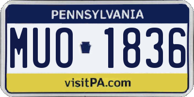 PA license plate MUO1836