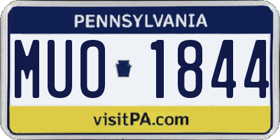 PA license plate MUO1844