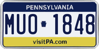 PA license plate MUO1848