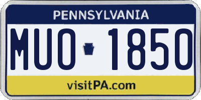 PA license plate MUO1850