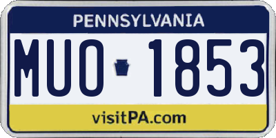 PA license plate MUO1853