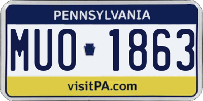 PA license plate MUO1863