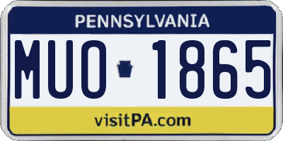 PA license plate MUO1865