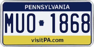 PA license plate MUO1868