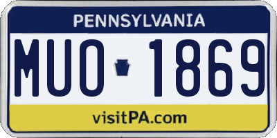PA license plate MUO1869