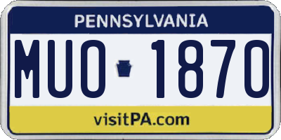 PA license plate MUO1870