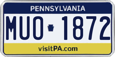 PA license plate MUO1872