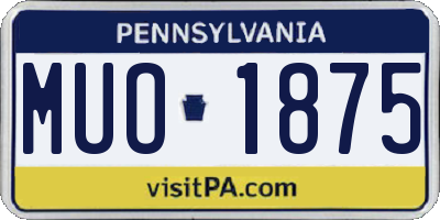 PA license plate MUO1875