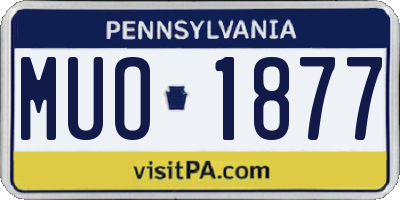 PA license plate MUO1877