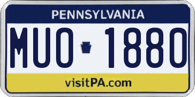PA license plate MUO1880