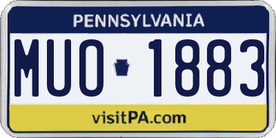 PA license plate MUO1883