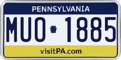 PA license plate MUO1885