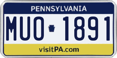 PA license plate MUO1891