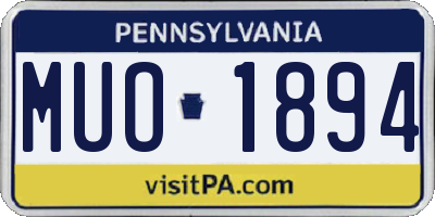 PA license plate MUO1894