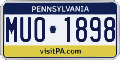 PA license plate MUO1898