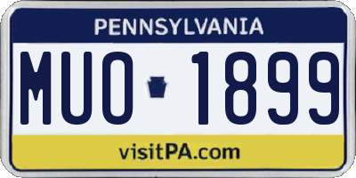 PA license plate MUO1899
