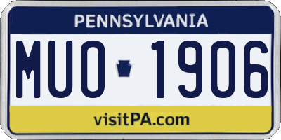 PA license plate MUO1906