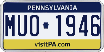 PA license plate MUO1946
