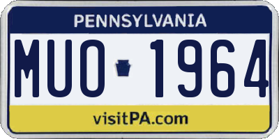 PA license plate MUO1964