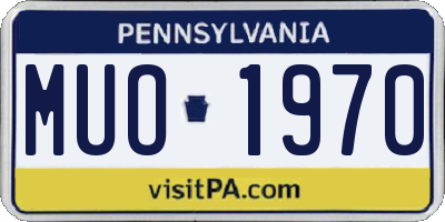 PA license plate MUO1970