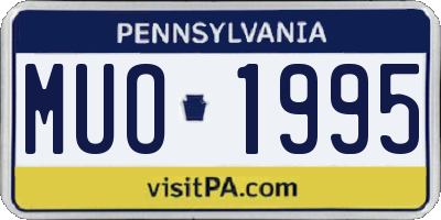 PA license plate MUO1995