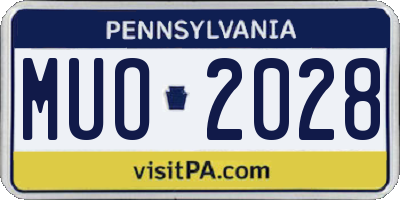 PA license plate MUO2028