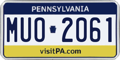 PA license plate MUO2061