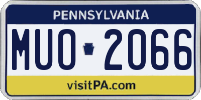 PA license plate MUO2066