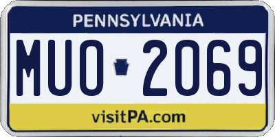 PA license plate MUO2069