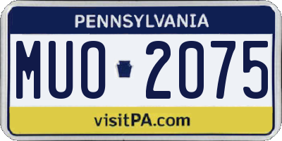 PA license plate MUO2075