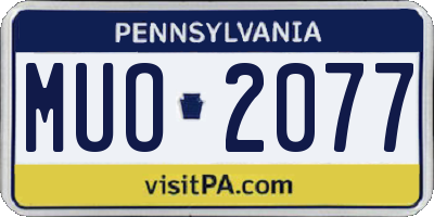 PA license plate MUO2077
