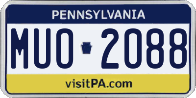 PA license plate MUO2088