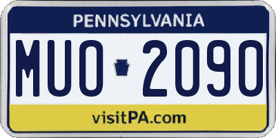 PA license plate MUO2090