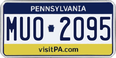 PA license plate MUO2095